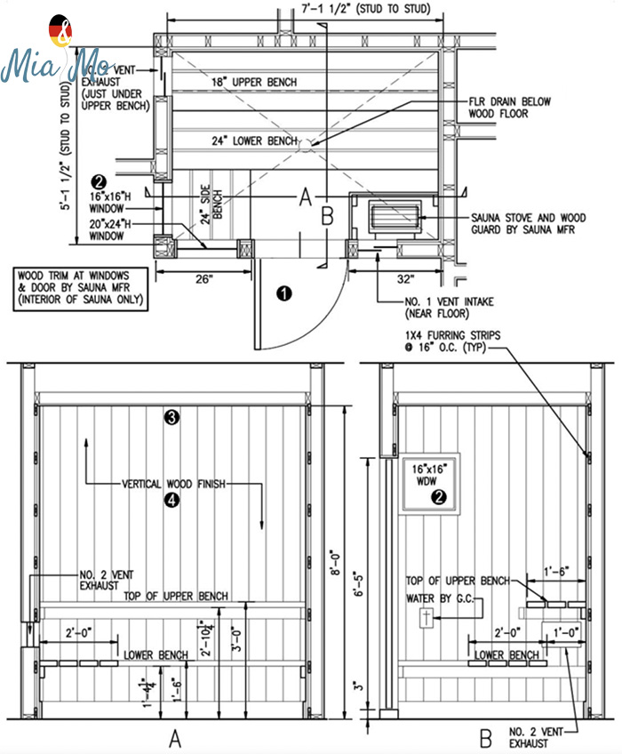 bản vẽ cad phòng xông hơi 3